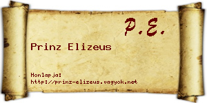 Prinz Elizeus névjegykártya